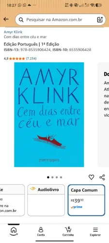 Livro Amir Link cem dias entre céu e mar