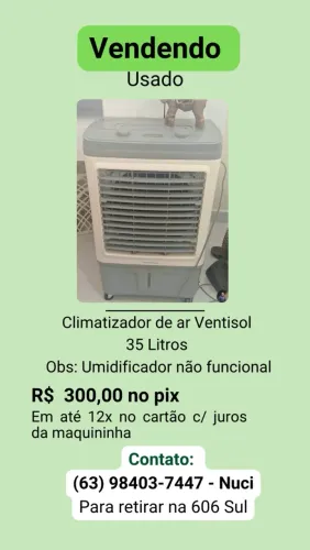 Vendo usado - climatizador de ar ventisol