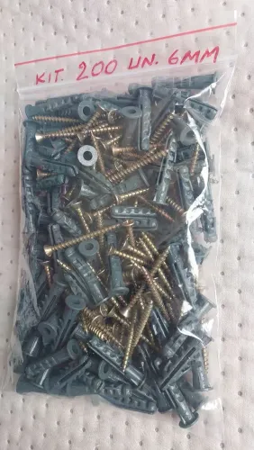 Kit 100 parafusos e 100 Buchas S6mm