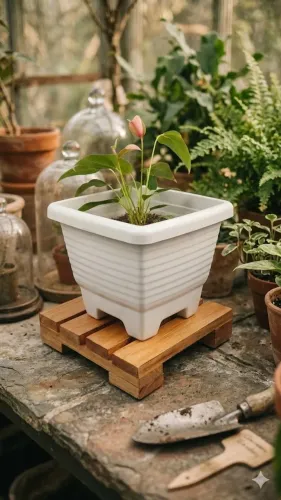 Suporte para vaso de plantas ou botijão de gás com rodinhas 