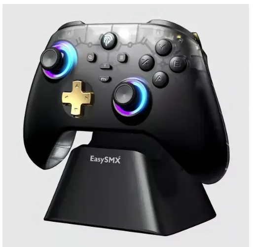 Controle Joystick Sem Fio Easysmx D05 Com Dock Hall Effect Cor Preto