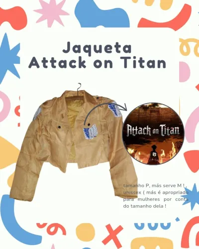 Jaqueta Attack on Titan unissex 