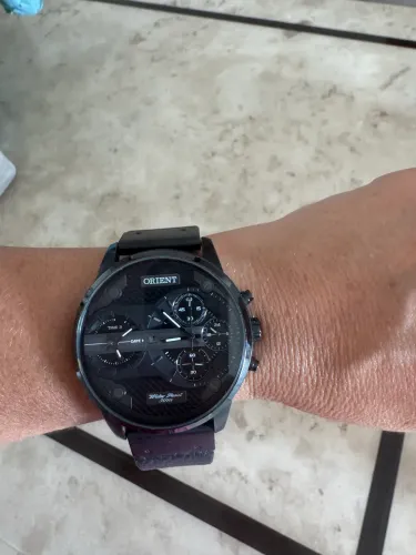 Relógio orient masculino pulseira couro