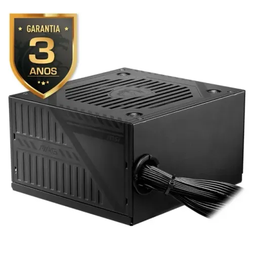 Fonte MSI MAG A600DN 600W 80 Plus White PFC Ativo Com Cabo Preto 3067ZP6B22809