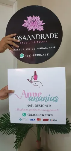 Placa para salão de beleza e nails designer
