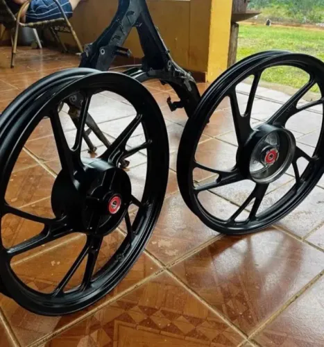 Kit roda liga leve pé de galinha freio a lona 125, 150, 160