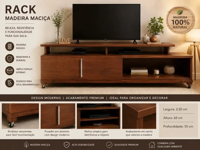 Rack madeira maciça (imagem ilustrativa)