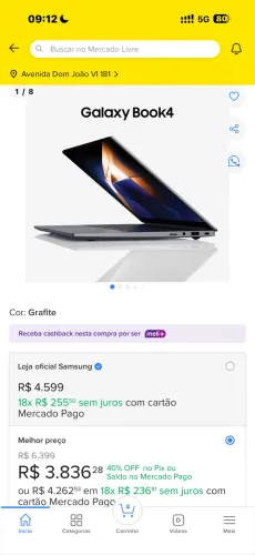 Notebook Samsung Book 4 i5-1335U