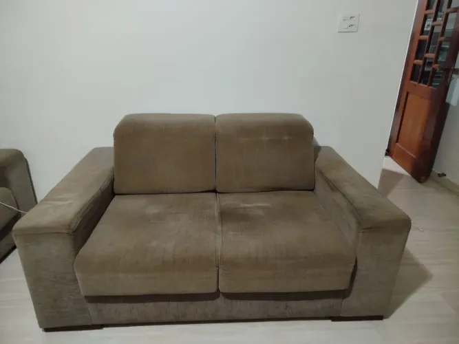Conjunto Sofá Retrátil 2 Lugares Móveis Casa Verde