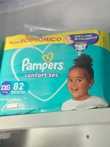 Fralda Pampers, fita, 82 unidades, lacrada