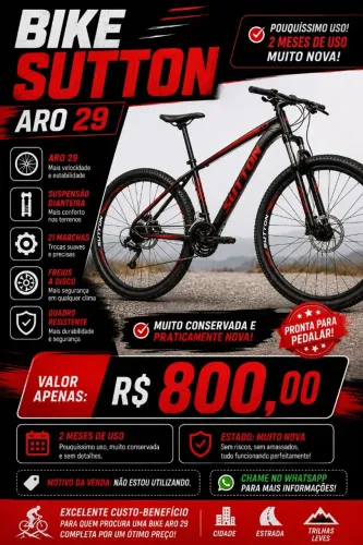 Vende-se bike sutton 2 meses de uso