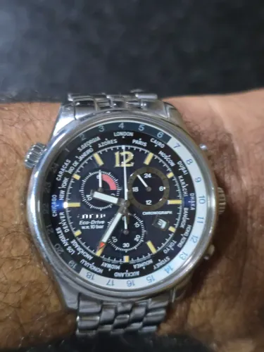 Relogio citizen eco drive Cronógrafo hora mundi.
