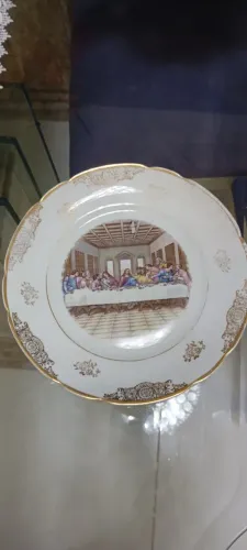 Lindo prato de parede Santa Ceia 