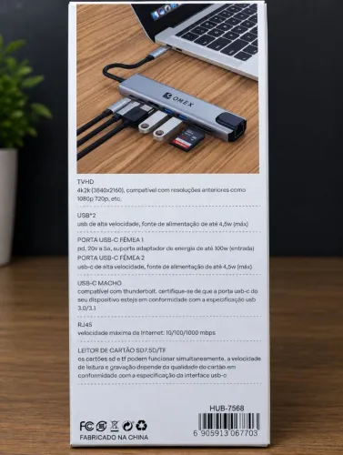 HUB Adaptador Multifuncional 8 em 1
