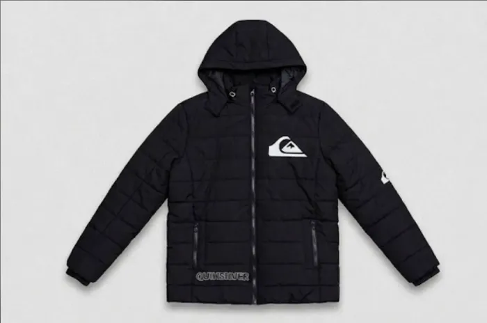 Jaqueta Quiksilver Corta Vento Acolchoada Preta (Refletiva)