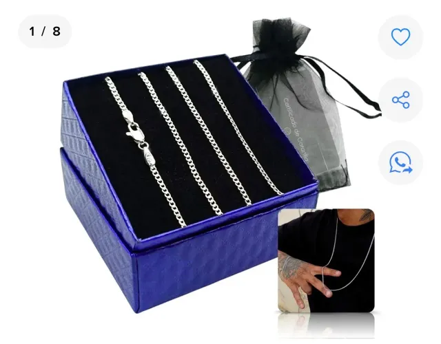 Kit Corrente + Pulseira Grumet Masculino Prata 925 Conjunto