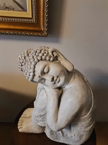 Lindo Buda grande em fibra de resina