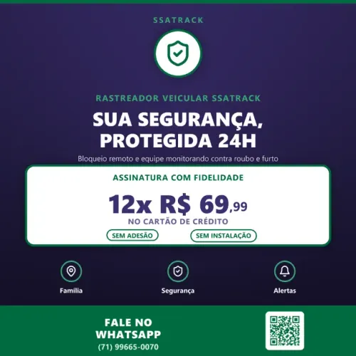 Rastreador Veicular SSATRACK para carro, moto, caminhão e utilitário
