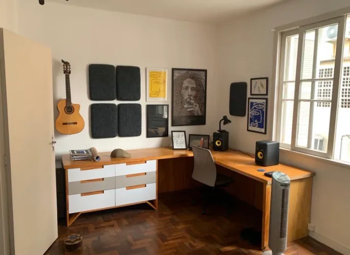 Escrivaninha em L Madeira + Gaveteiro - Estilo Moderno/Industrial