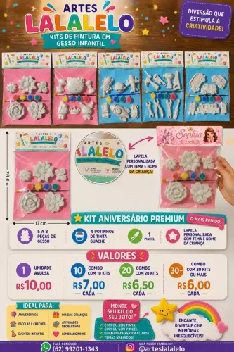 KITS DE PINTURA INFANTIL EM GESSO