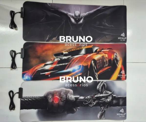 Mousepad gamer grande com iluminação Led knup 80x30