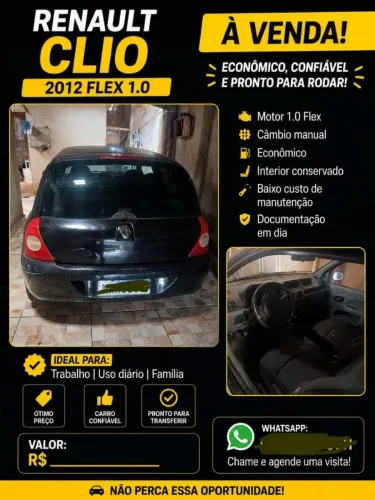 Renault Clio Hi-flex 1.0 16V 3P 2012