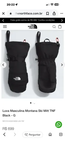 Luva Masculina Montana Ski Mitt TNF
