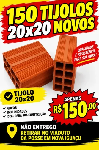 150 tijolos 20x20 novos