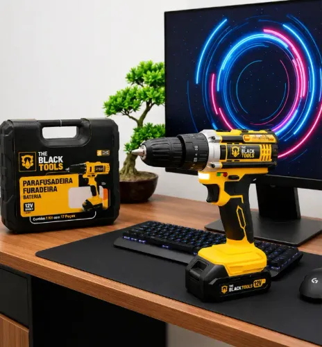 Parafusadeira Furadeira 12V Bateria + Maleta Completa Nova