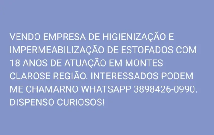 Vendo o meu negócio com 18 anos no mercado em Montes Claros OPORTUNIDADE