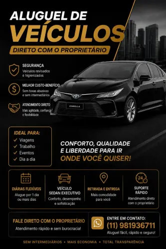Aluguel de veículos (Toyota Corolla)