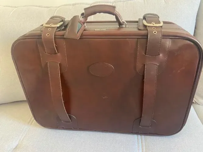 mala de couro vintage marrom