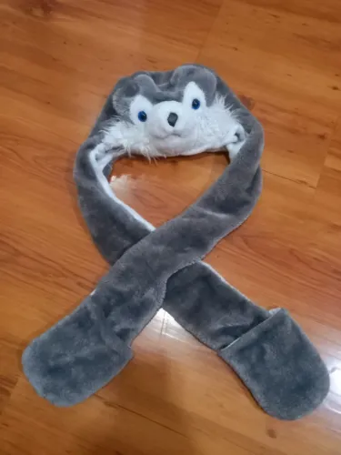 Gorro com cachecol e luvas - modelo Foquinha