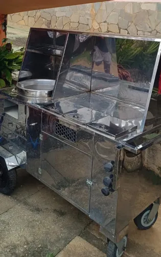 Carrinho de Lanche Completo em Inox - Profissional
