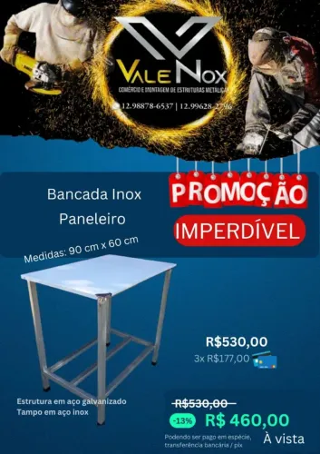 Mesa de inox direto da fábrica