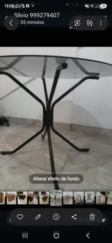 Mesa com tampo em vidro