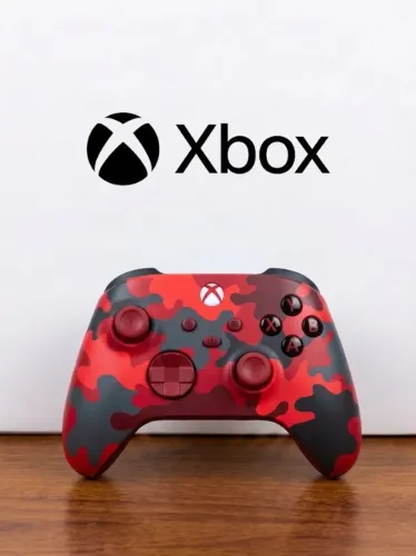 Controle Xbox Series X/S One Semi Novo Vermelho Daystrike Camo Special Compatível com PC