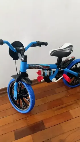 BICICLETA INFANTIL NATHOR VELOZ ARO 12 COM RODINHAS MENINO
