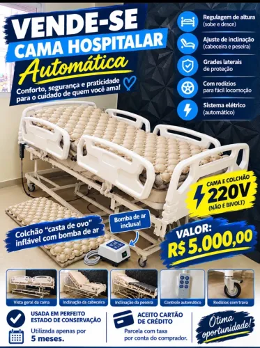 Cama hospitalar automático + Colchão inflável Casca de ovo com bomba.
