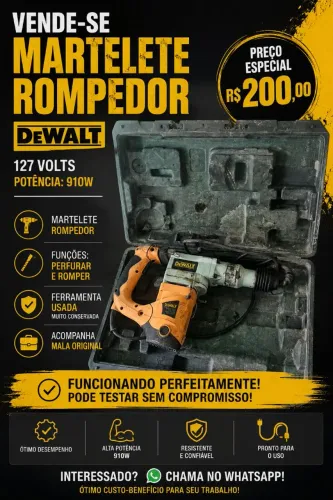 MARTELETE PERFURADOR/ROMPEDOR DEWALT D25831K