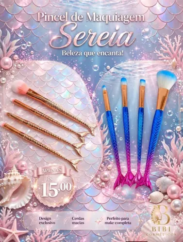 Pincel de sereia para maquiagem