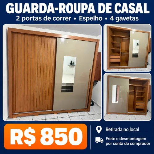Guarda Roupas de Casal com Espelho
