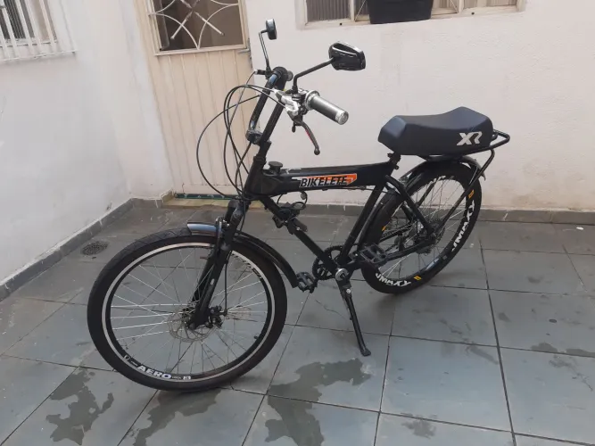 Bicicleta Motorizada Montada Aro 26 Tanque No Quadro - Preto