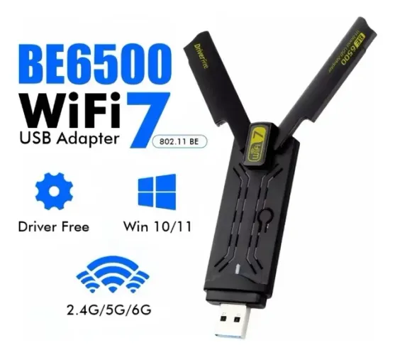 Adaptador Usb Wifi7 6500mbps Be6500 