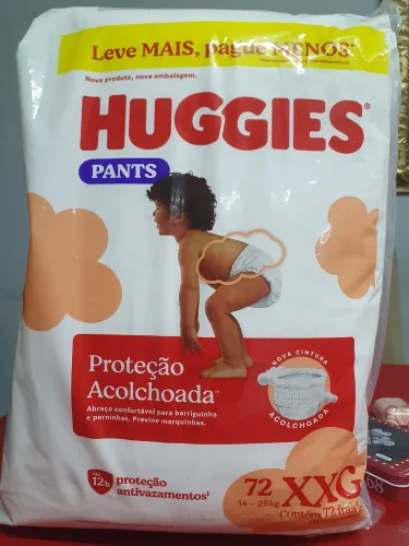 Fralda Huggies Maxima Proteção Roupinha XXG 72 Unidades