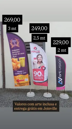 Wind banners em 3 tamanhos 