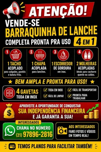 Vende-se barraca de lanches 
