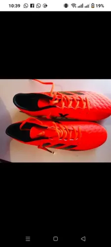 Chuteira Society Adidas Laranja Tamanho 37-38 :D