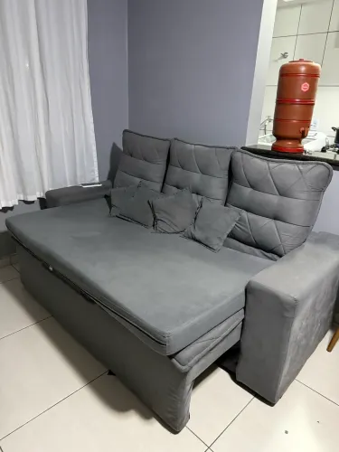 Sofá Retrátil e Reclinável Cinza 