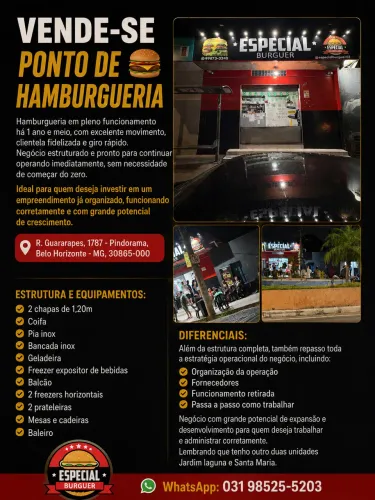 Passe ponto de Hamburgueria Pindorama 